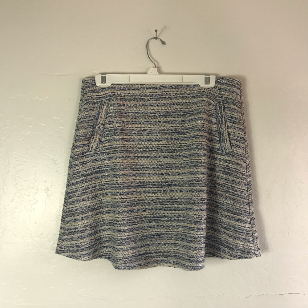 Loft Periwinkle and Cream Specked Twead Skirt